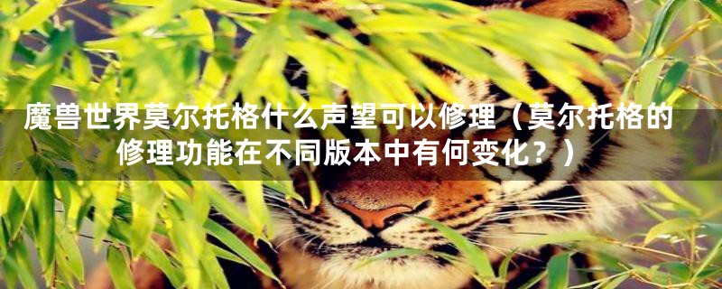 魔兽世界莫尔托格什么声望可以修理(莫尔托格的修理功能在不同版本中有何变化?)