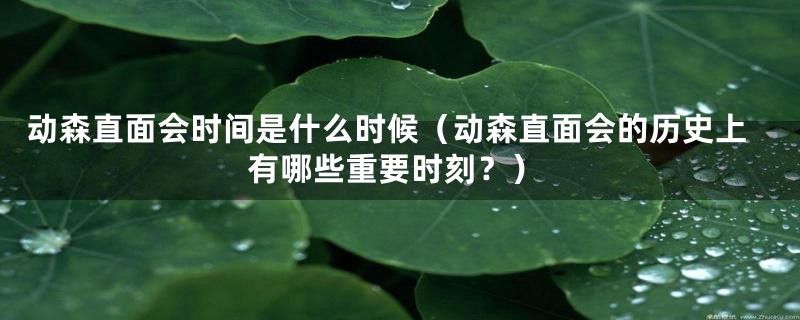 动森直面会时间是什么时候(动森直面会的历史上有哪些重要时刻?)