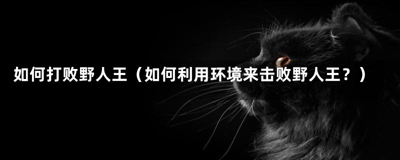如何打败野人王(如何利用环境来击败野人王?)