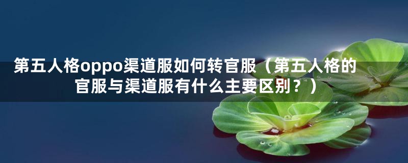 第五人格oppo渠道服如何转官服(第五人格的官服与渠道服有什么主要区别?)