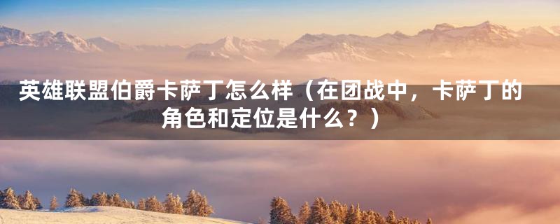 英雄联盟伯爵卡萨丁怎么样(在团战中,卡萨丁的角色和定位是什么?)