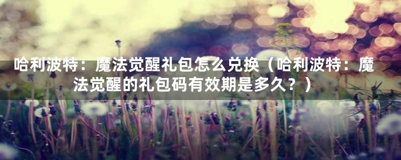 哈利波特:魔法觉醒礼包怎么兑换(哈利波特:魔法觉醒的礼包码有效期是多久?)