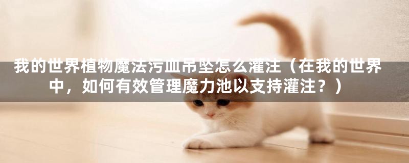 我的世界植物魔法污血吊坠怎么灌注(在我的世界中,如何有效管理魔力池以支持灌注?)