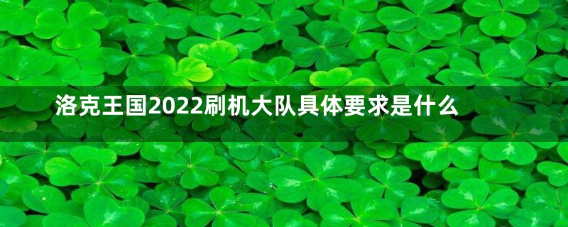 洛克王国2022刷机大队具体要求是什么