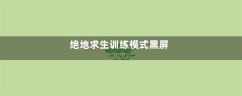绝地求生训练模式黑屏