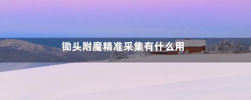 锄头附魔精准采集有什么用