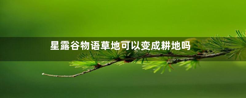 星露谷物语草地可以变成耕地吗