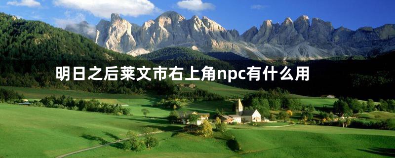 明日之后莱文市右上角npc有什么用