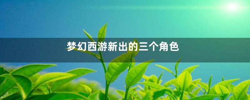梦幻西游新出的三个角色