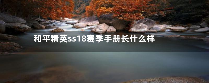 和平精英ss18赛季手册长什么样