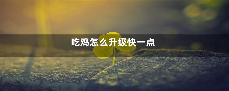 吃鸡怎么升级快一点