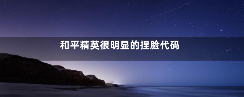和平精英很明显的捏脸代码
