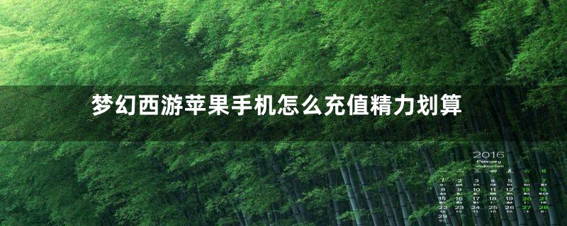 梦幻西游苹果手机怎么充值精力划算