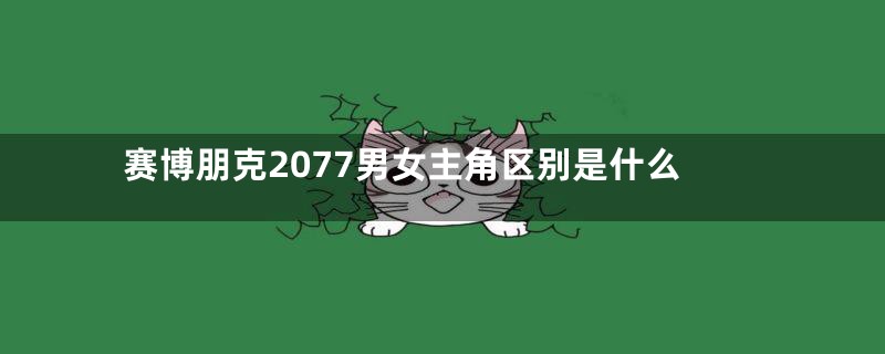 赛博朋克2077男女主角区别是什么