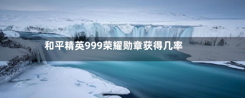 和平精英999荣耀勋章获得几率