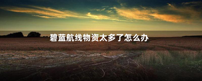 碧蓝航线物资太多了怎么办