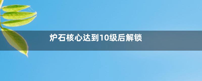 炉石核心达到10级后解锁