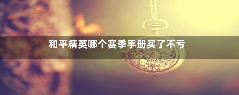 和平精英哪个赛季手册买了不亏