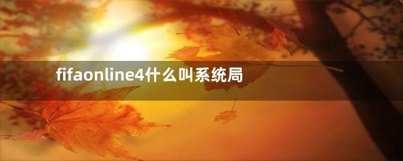 fifaonline4什么叫系统局