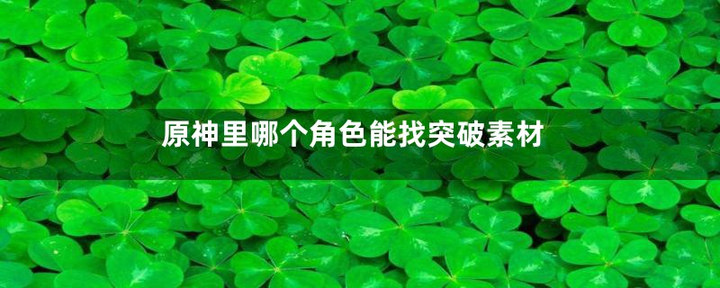 原神里哪个角色能找突破素材