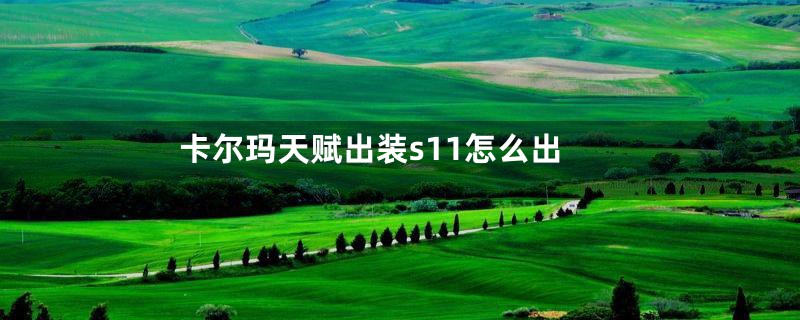 卡尔玛天赋出装s11怎么出
