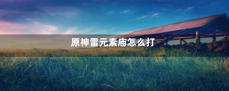 原神雷元素庙怎么打