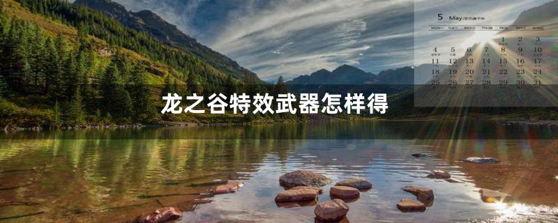 龙之谷特效武器怎样得