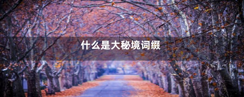 什么是大秘境词缀