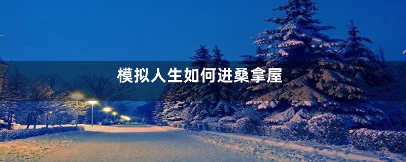 模拟人生如何进桑拿屋