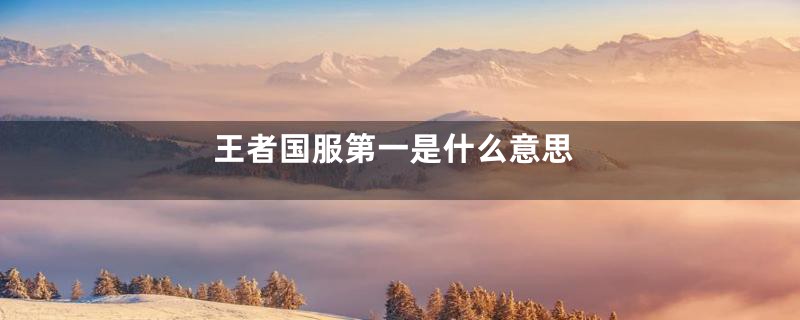 王者国服第一是什么意思