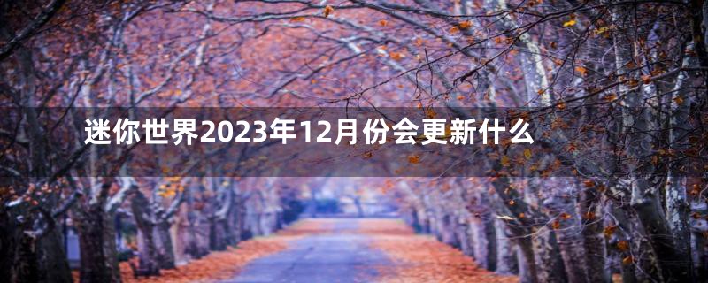 迷你世界2023年12月份会更新什么