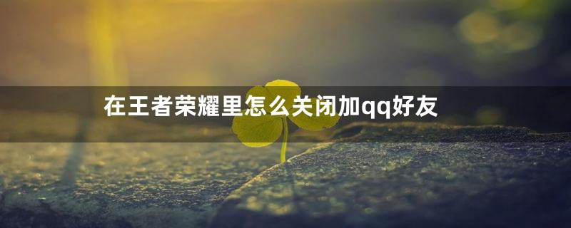 在王者荣耀里怎么关闭加qq好友