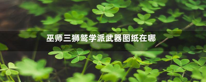 巫师三狮鹫学派武器图纸在哪
