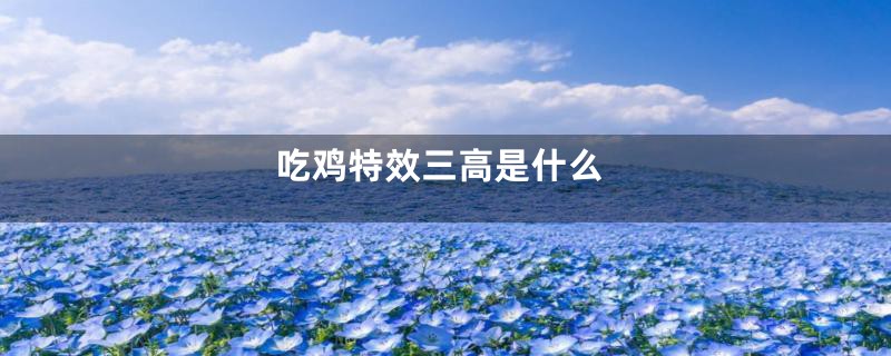 吃鸡特效三高是什么