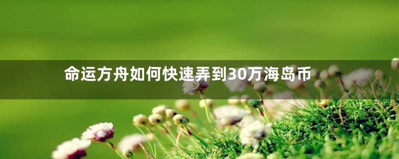 命运方舟如何快速弄到30万海岛币
