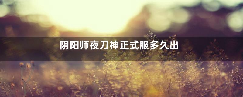 阴阳师夜刀神正式服多久出