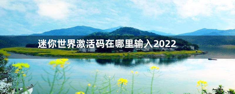 迷你世界激活码在哪里输入2022