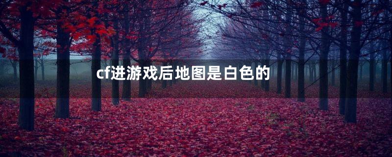 cf进游戏后地图是白色的