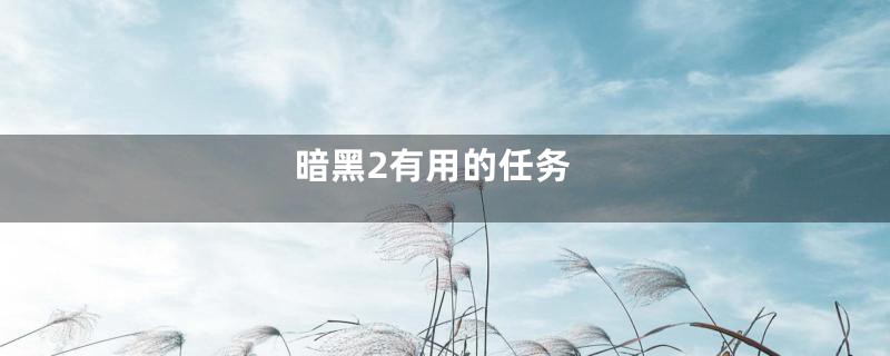 暗黑2有用的任务