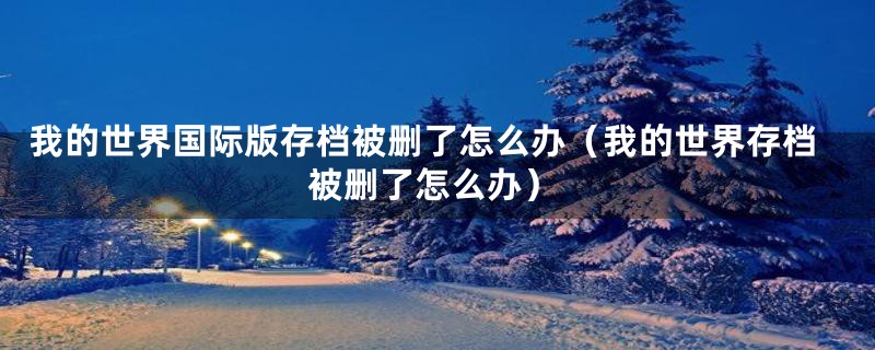 我的世界国际版存档被删了怎么办（我的世界存档被删了怎么办）