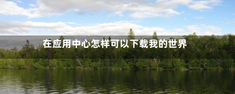 在应用中心怎样可以下载我的世界