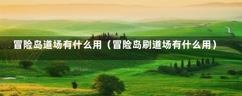 冒险岛道场有什么用（冒险岛刷道场有什么用）