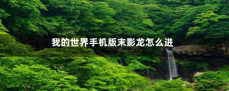 我的世界手机版末影龙怎么进