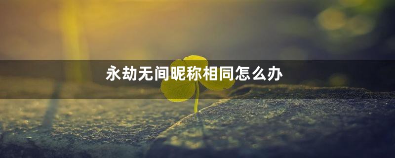 永劫无间昵称相同怎么办