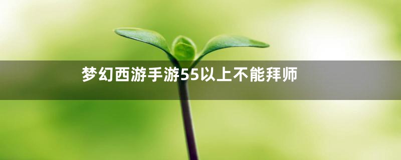 梦幻西游手游55以上不能拜师