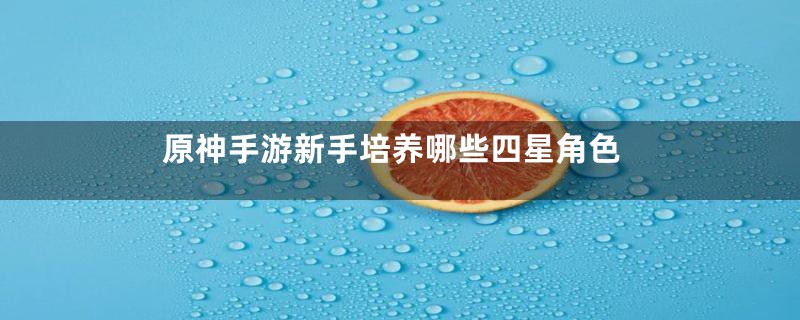 原神手游新手培养哪些四星角色