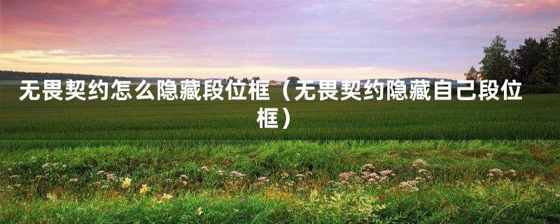 无畏契约怎么隐藏段位框（无畏契约隐藏自己段位框）