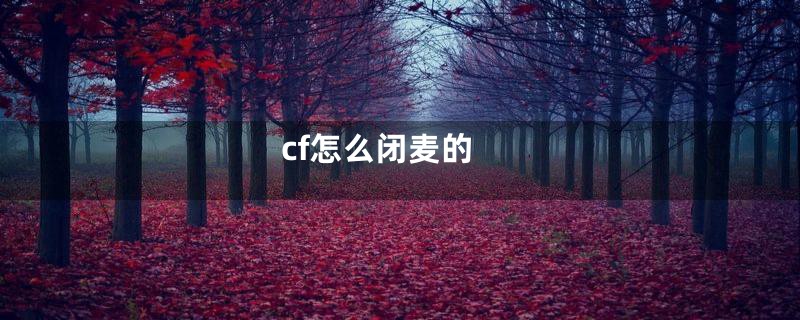 cf怎么闭麦的
