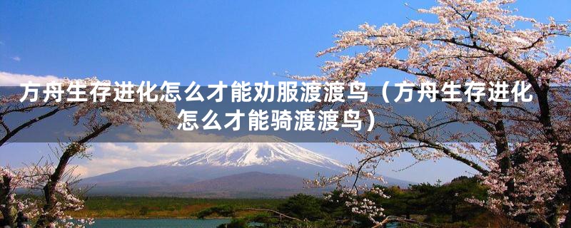 方舟生存进化怎么才能劝服渡渡鸟(方舟生存进化怎么才能骑渡渡鸟)