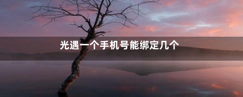 光遇一个手机号能绑定几个